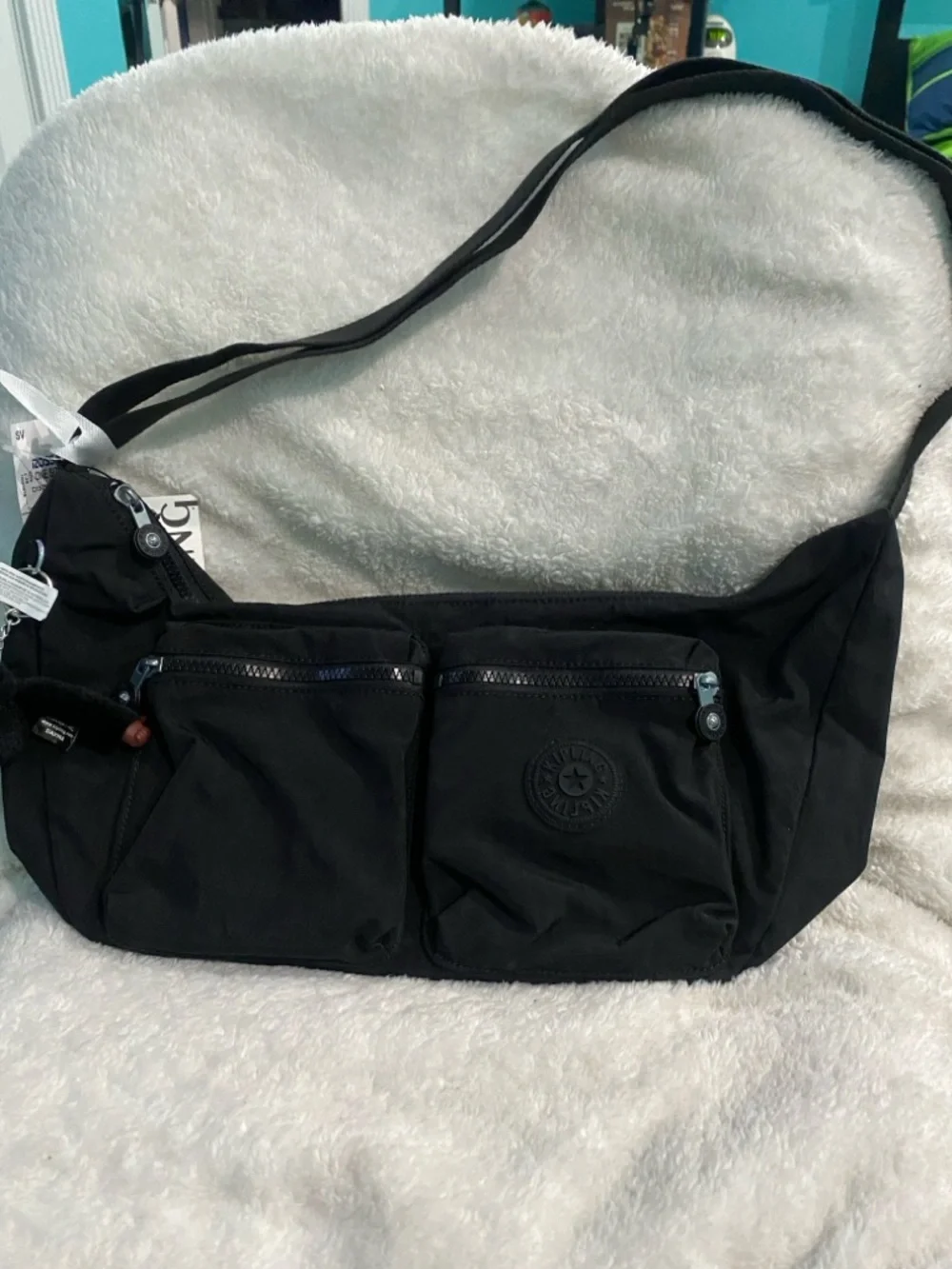 Kipling “Jericho” Black Nylon Messenger Shoulder Bag - Picture 3 of 7